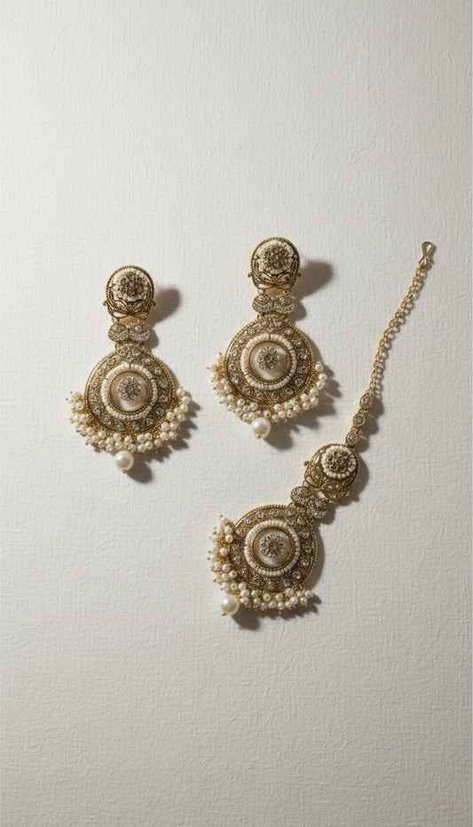 Kashvi Earrings Set with Maang Tikka