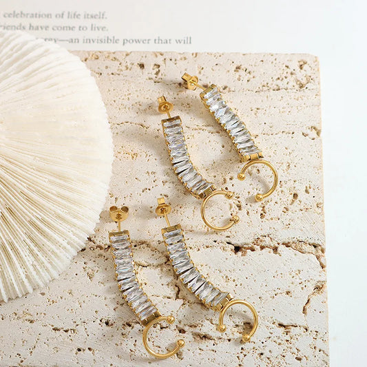 Zircon Cascade Ear Cuffs