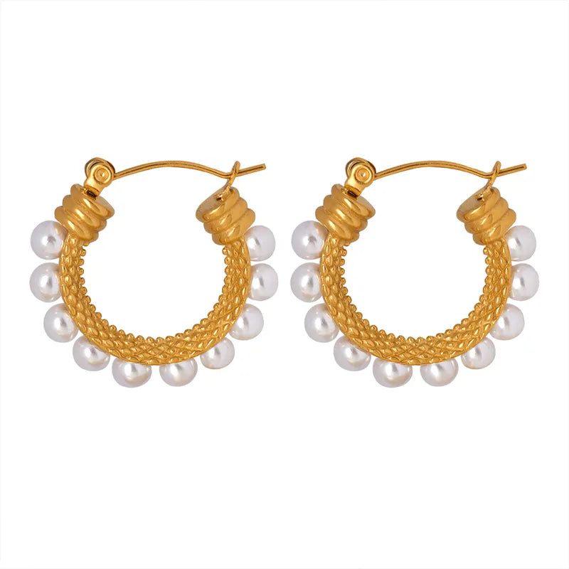 Pearl Edge Vintage Hoops
