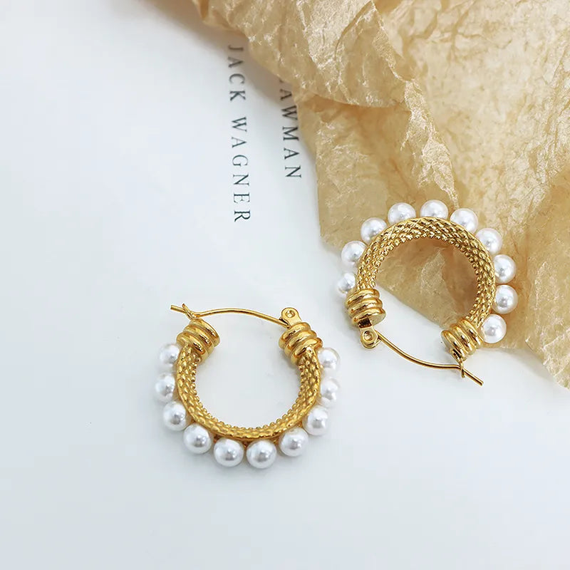 Pearl Edge Vintage Hoops