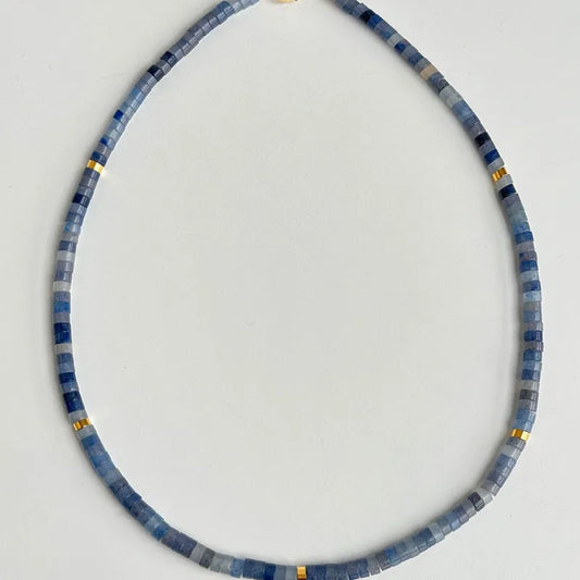 Noir Blue Natural Stone Beaded Necklace