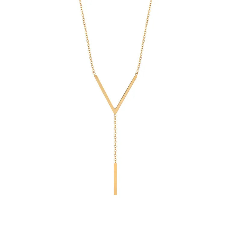 Y-Bar Gold Necklace