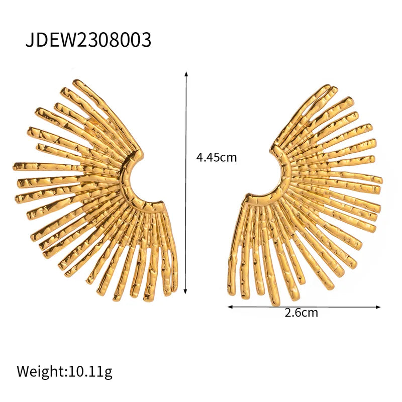 Golden Sunburst Ear Studs
