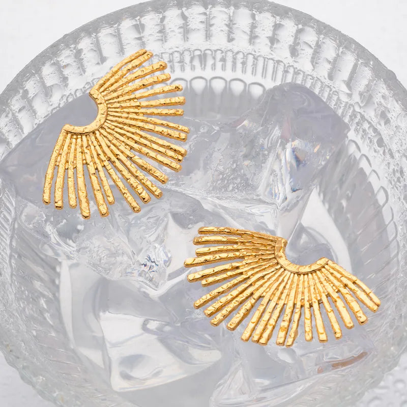 Golden Sunburst Ear Studs