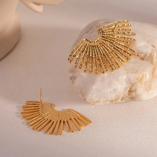 Golden Sunburst Ear Studs