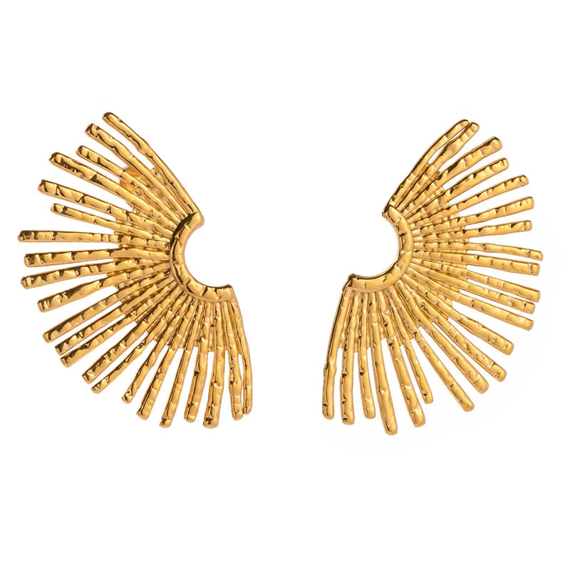Golden Sunburst Ear Studs