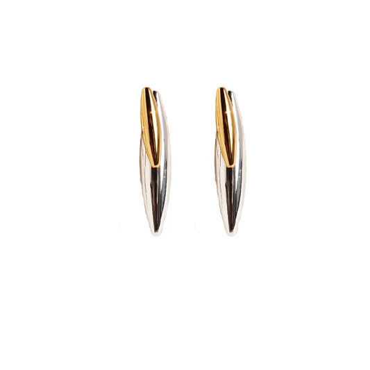 Duo Tone Sleek Spike Ear Studs