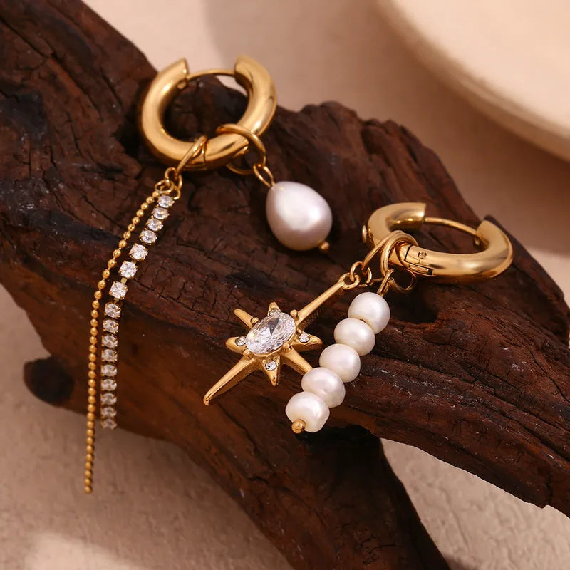 Celeste Pearl & Star Drop Earrings