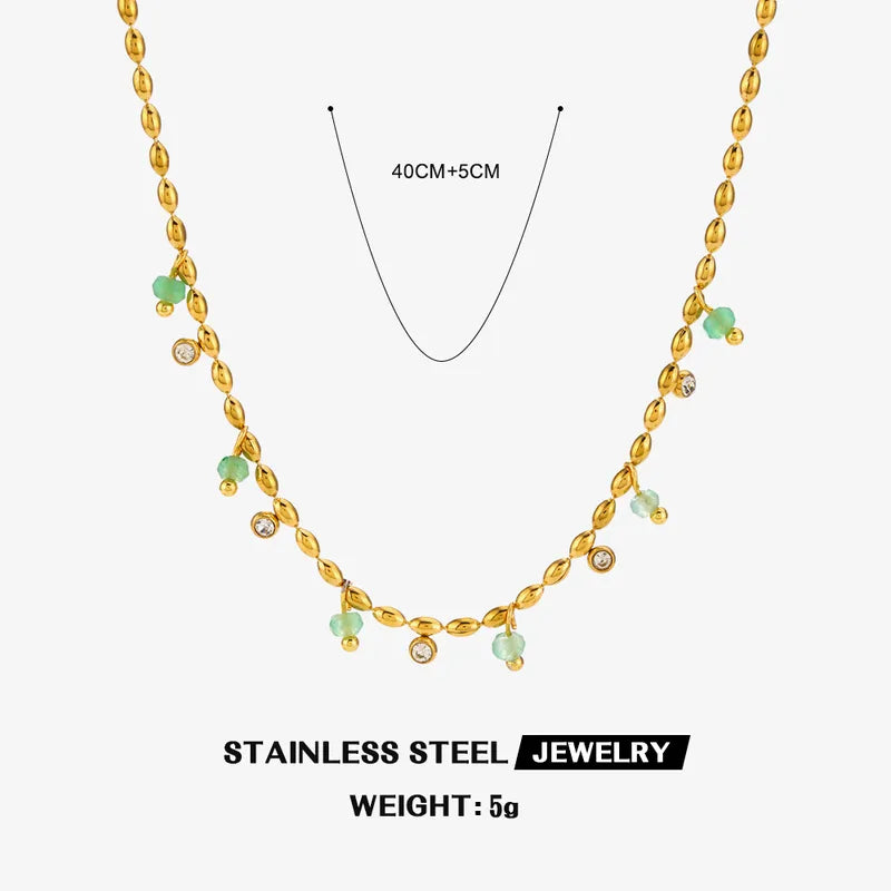 Aventurine Droplet Charm Necklace