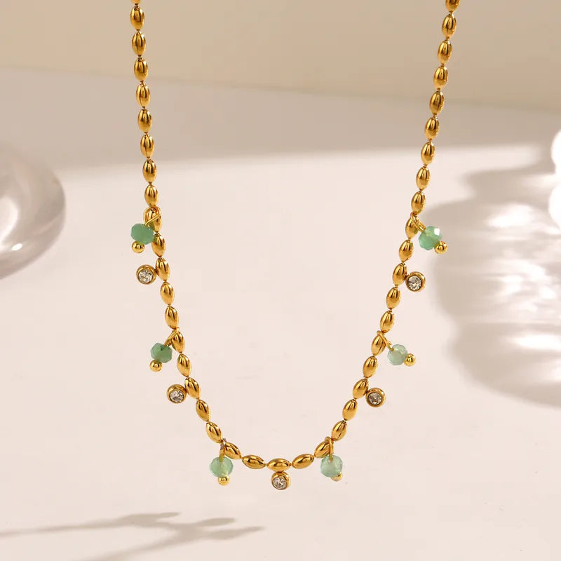 Aventurine Droplet Charm Necklace