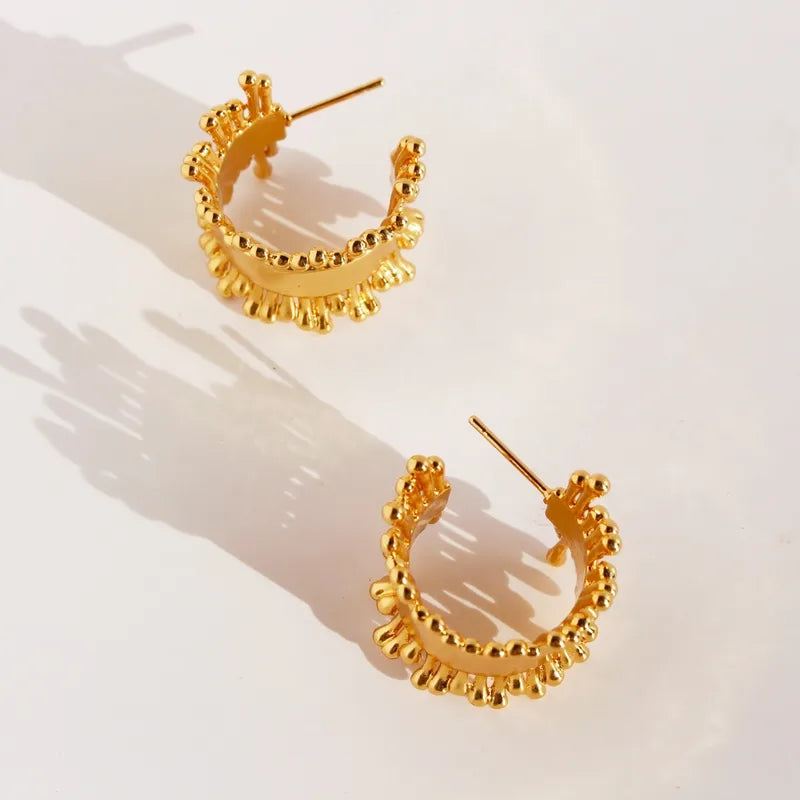 Aurelia Textured Gold Hoops