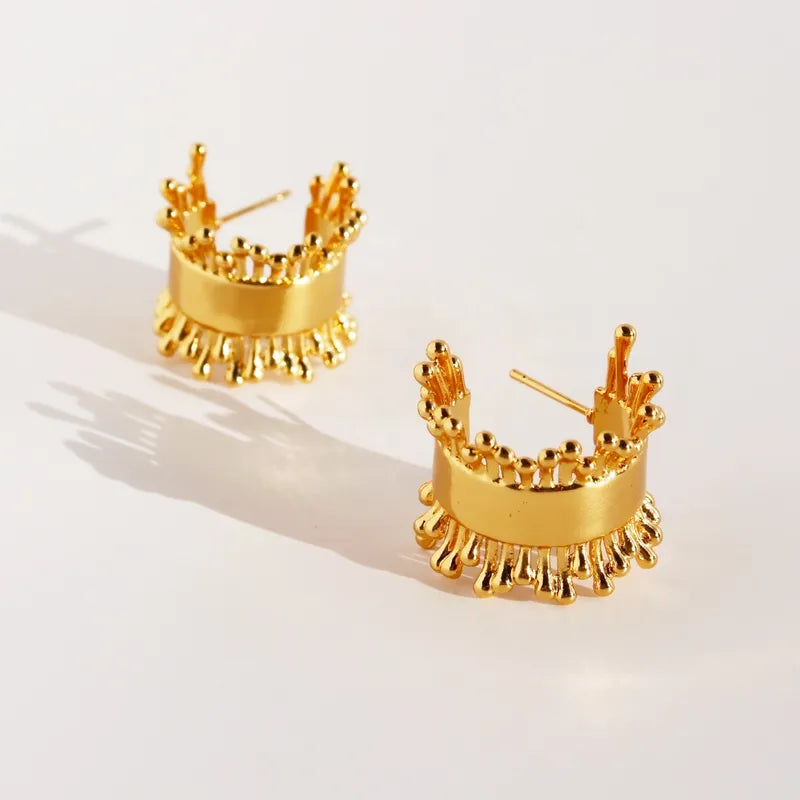 Aurelia Textured Gold Hoops