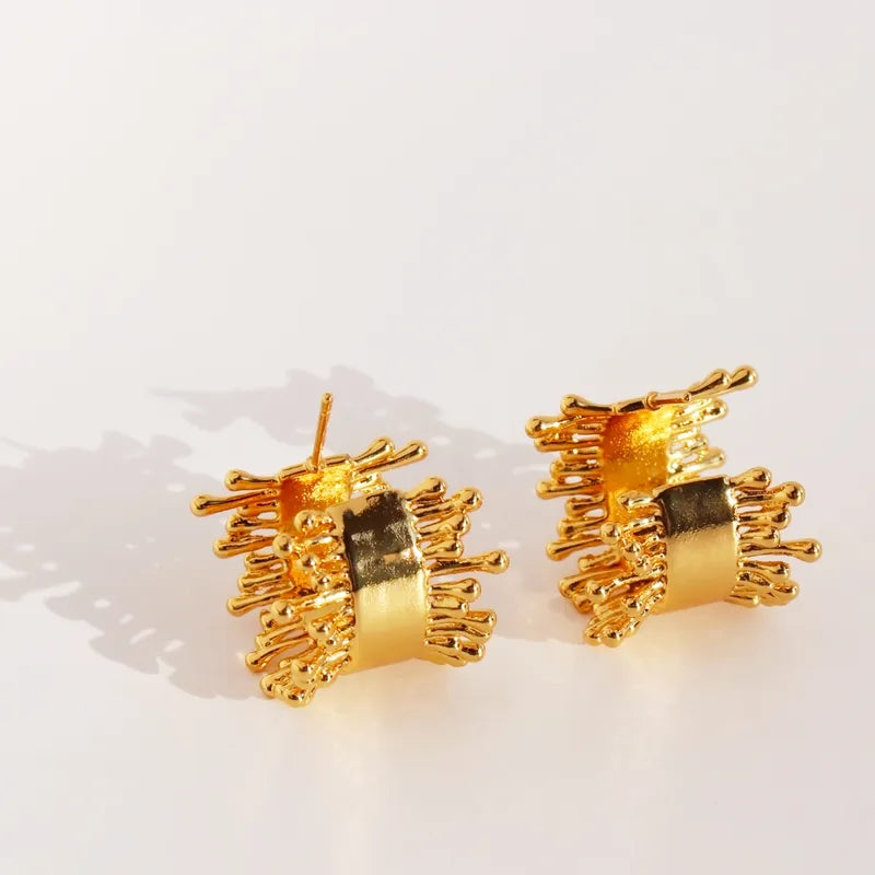 Aurelia Textured Gold Hoops