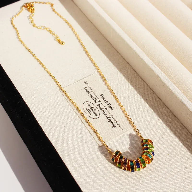 Aurora Vintage Rainbow Bead Necklace