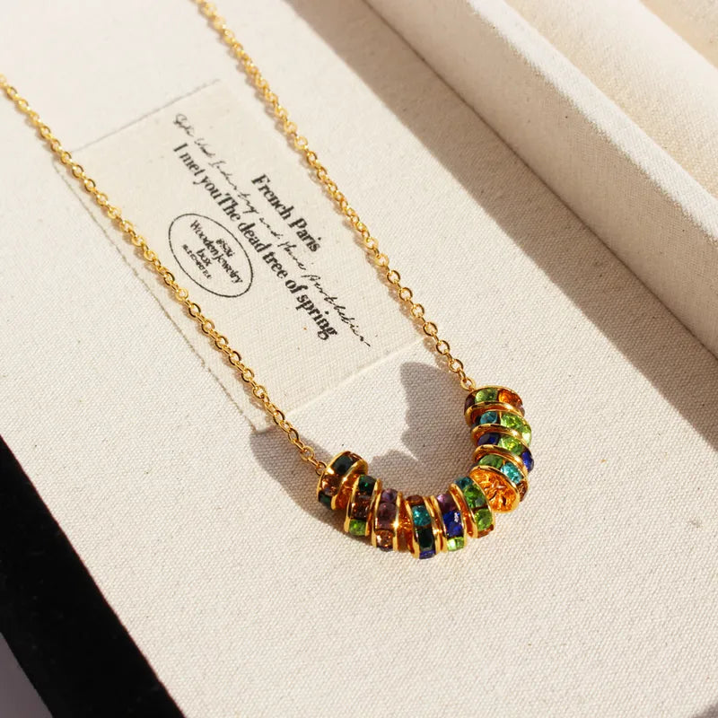 Aurora Vintage Rainbow Bead Necklace