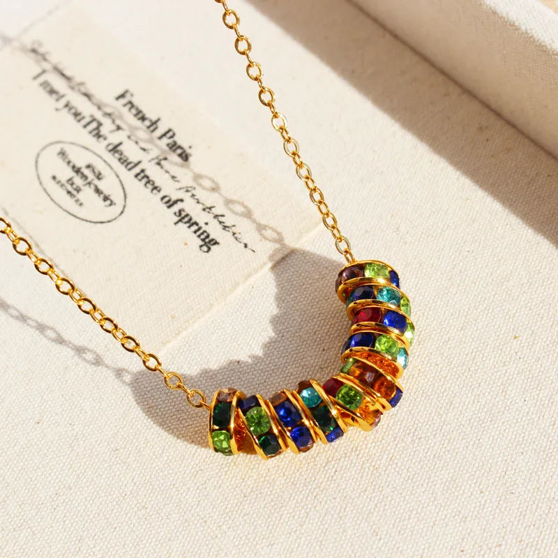 Aurora Vintage Rainbow Bead Necklace