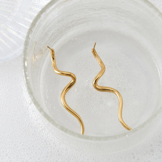 Wavy Statement Drop Earrings