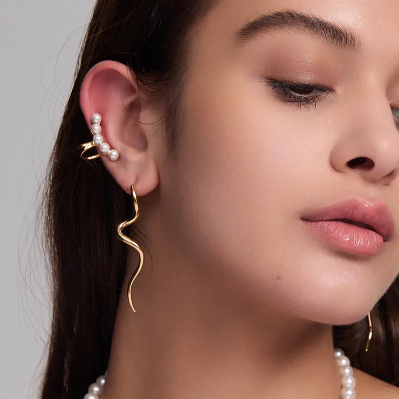 Wavy Statement Drop Earrings
