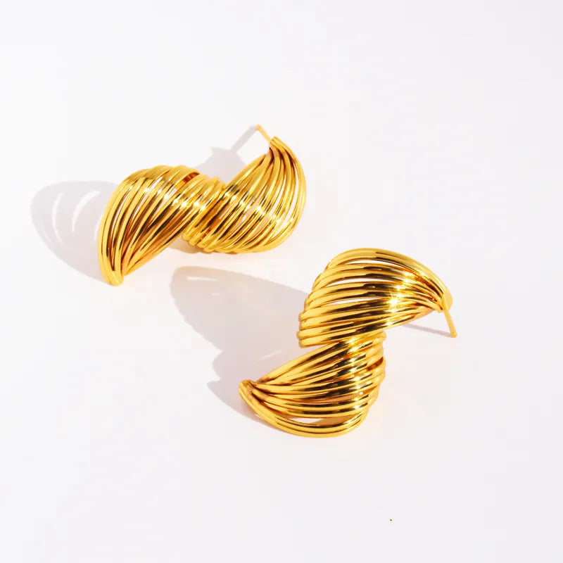 Twist Spiral Textured Earrings