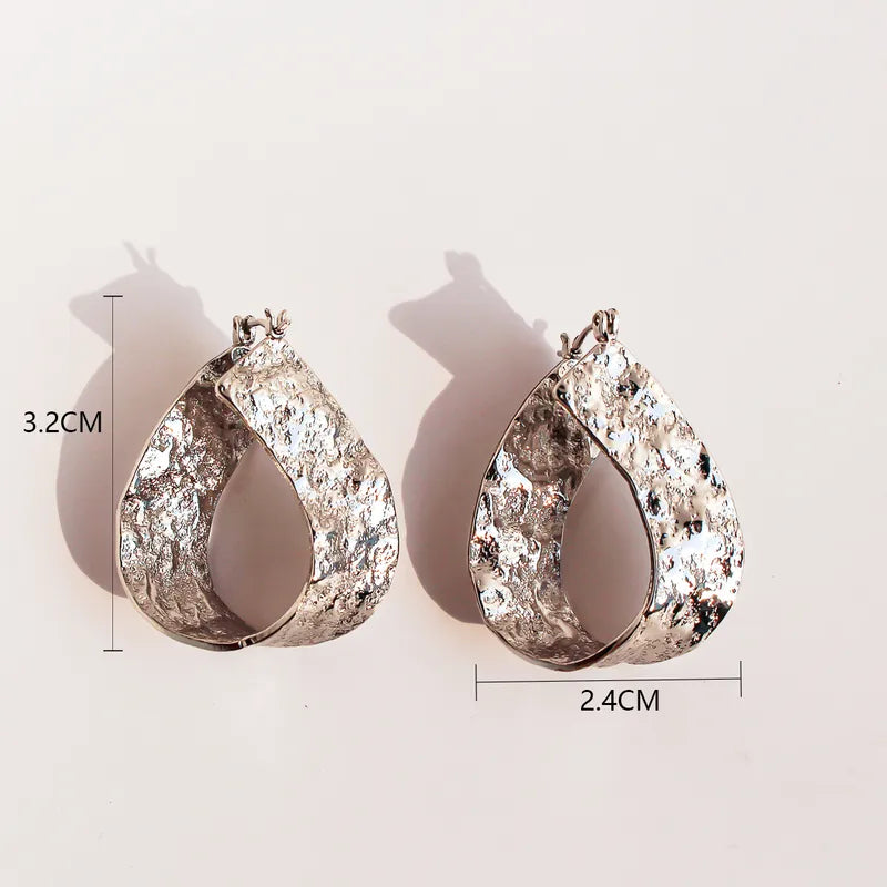 Hammered Hoop Earrings (24K Gold Plated)