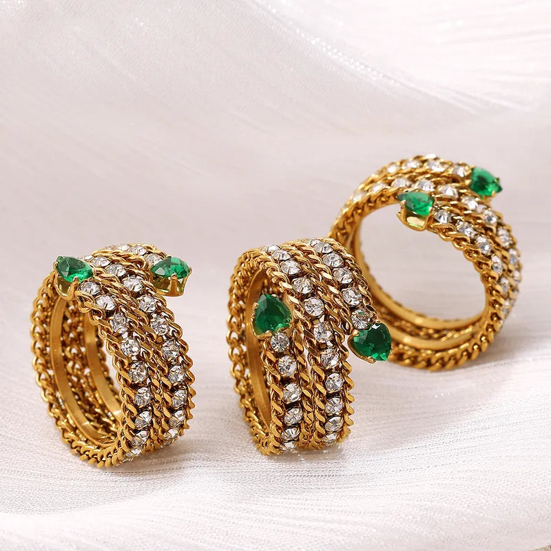 Tara Emerald Chain Ring