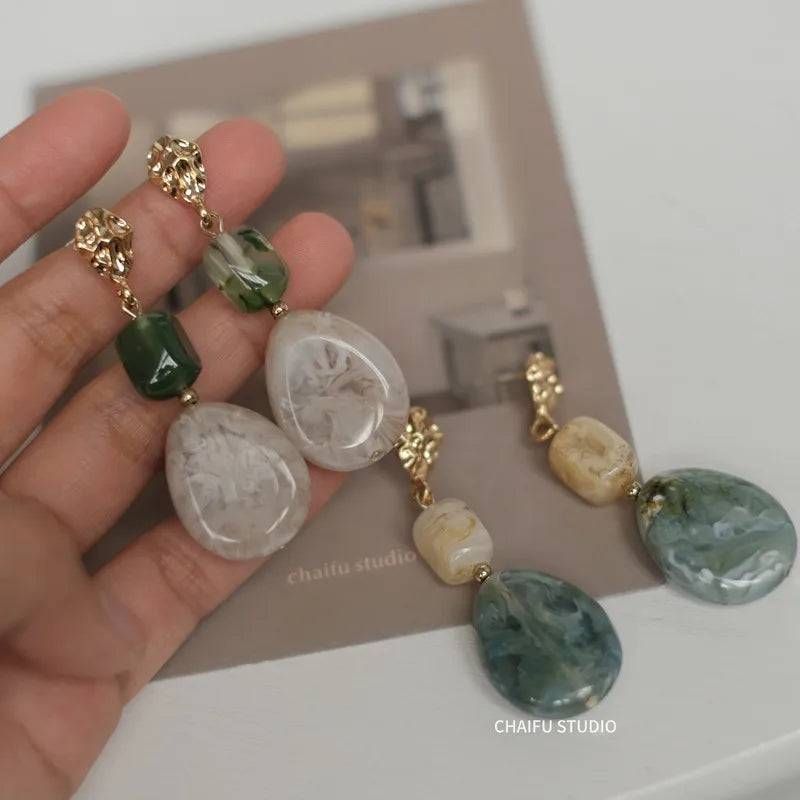 Aarya Frosted Drop Earrings