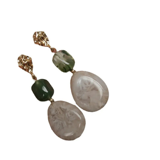 Aarya Frosted Drop Earrings