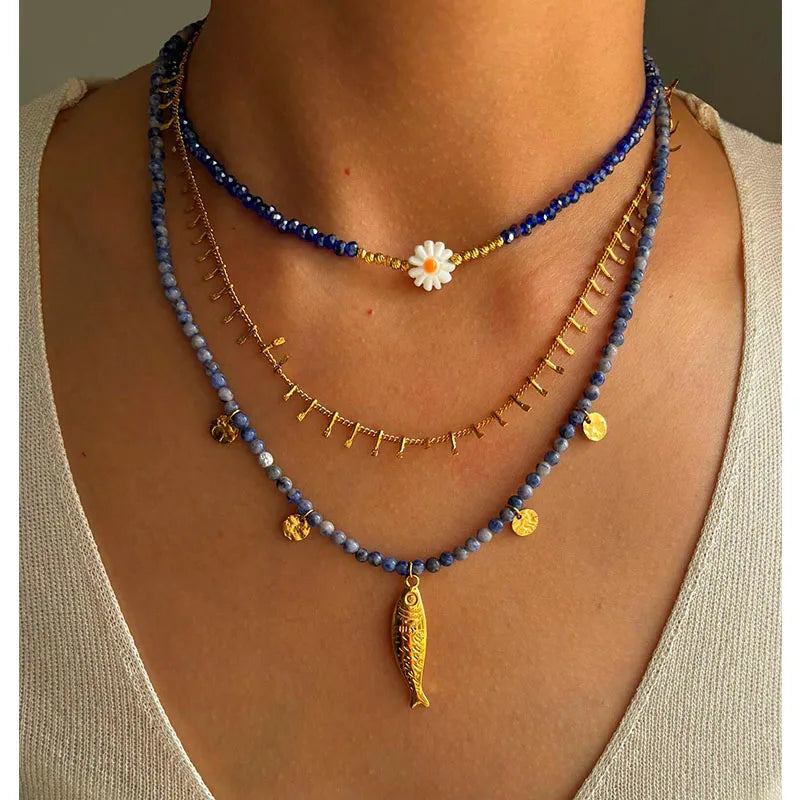 Nerina Blue Bloom Necklace