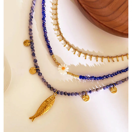 Nerina Blue Bloom Necklace