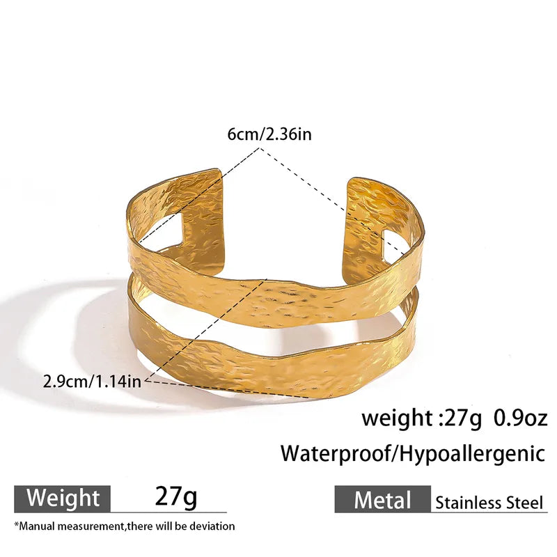 Hammered Open Cuff Bangle