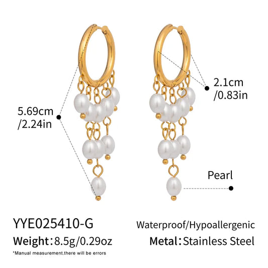 Pearl Drizzle Hoop Earrings