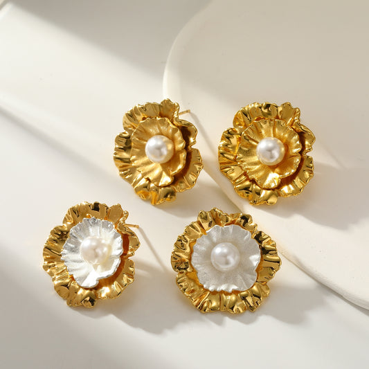 Pearl Bloom Stud Earrings