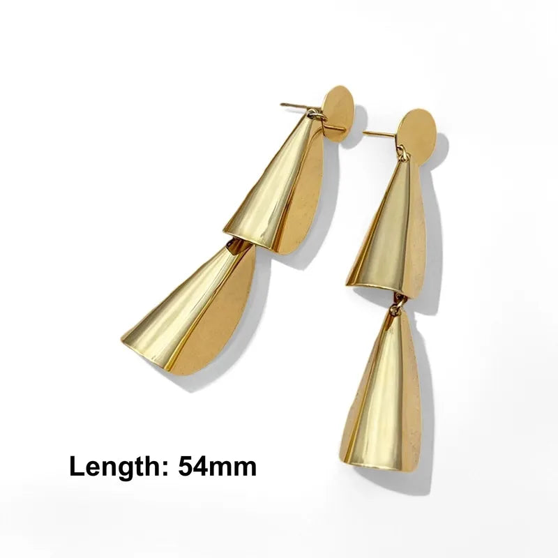 Luxe Sculpt Cone Drop Earrings