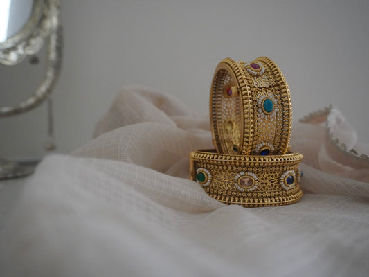 Navratna Gold Statement Bangles