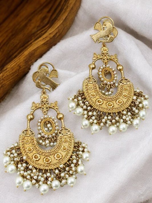 Pankh Gold Chandbaali Earrings