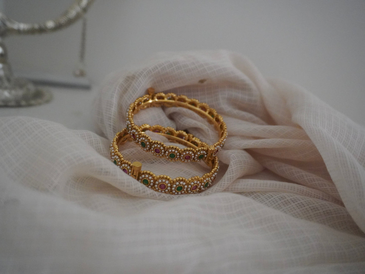 Pearl Flower Bangles