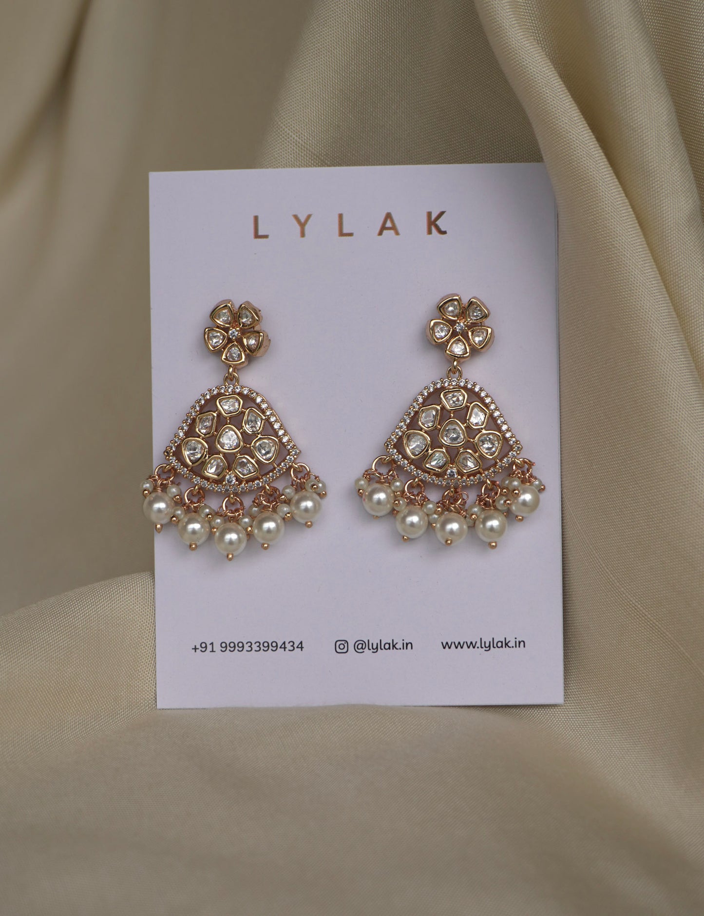 Amaira Polki Pearl Earrings