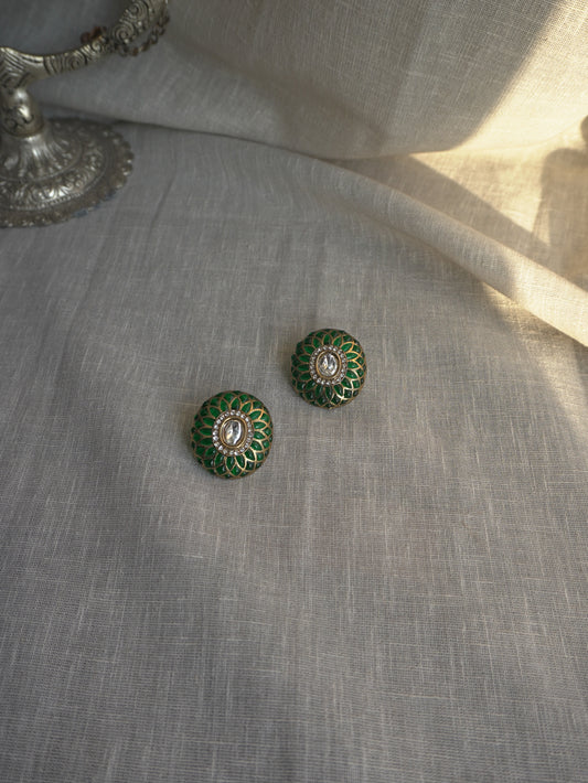 Kamal Meenakari Stud Earrings