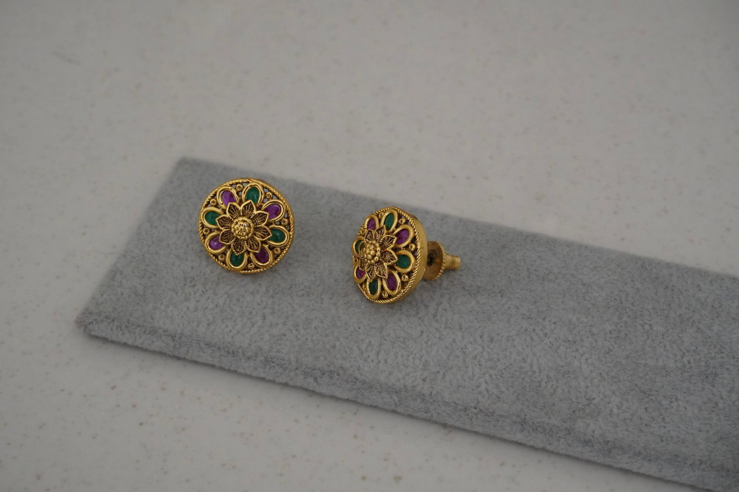 Temple Flower Stud Earrings