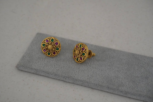 Temple Flower Stud Earrings