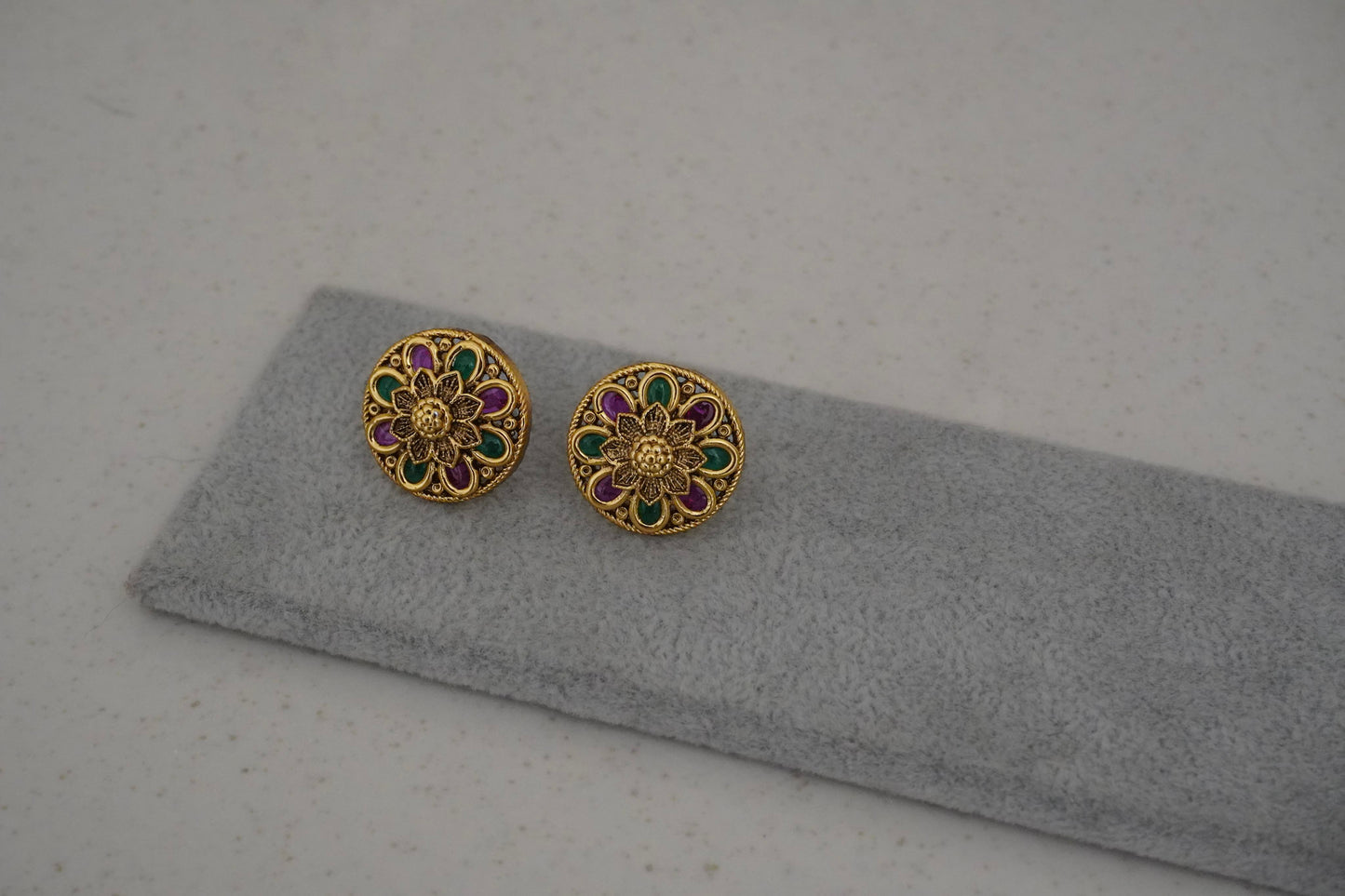 Temple Flower Stud Earrings