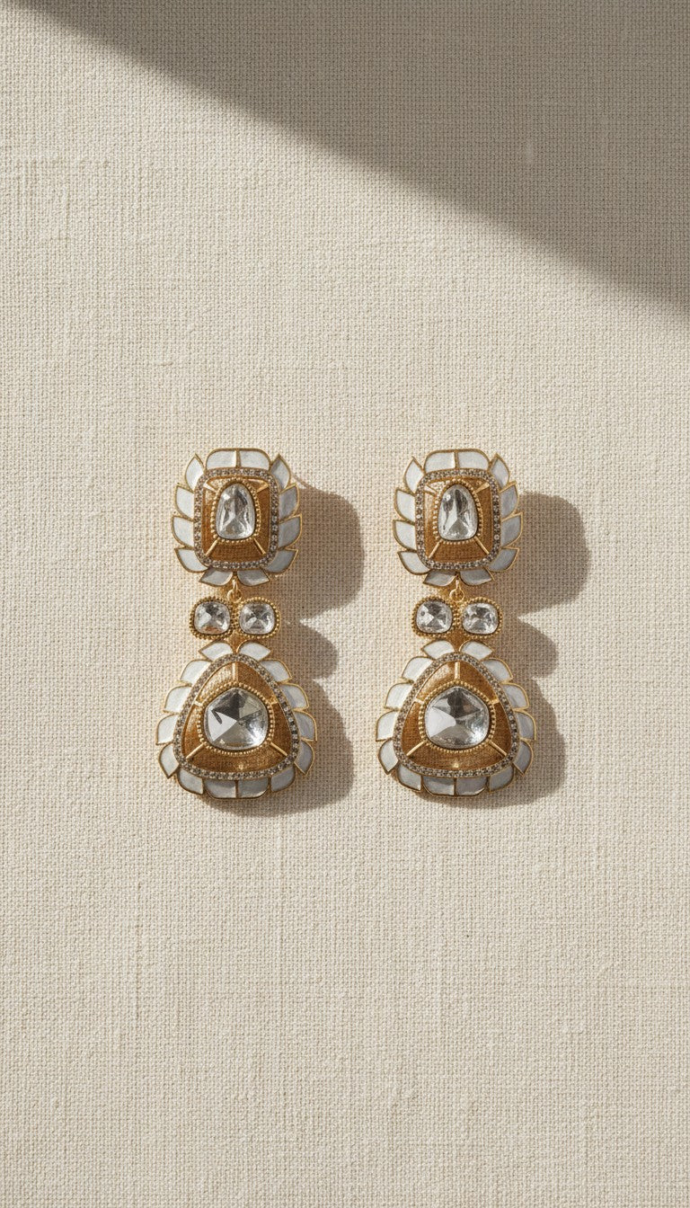 Layered Enamel Drop Earrings