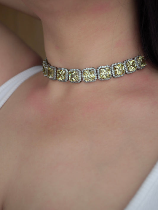 Sunlit Royale Citrine Necklace Set (Necklace & Earrings)