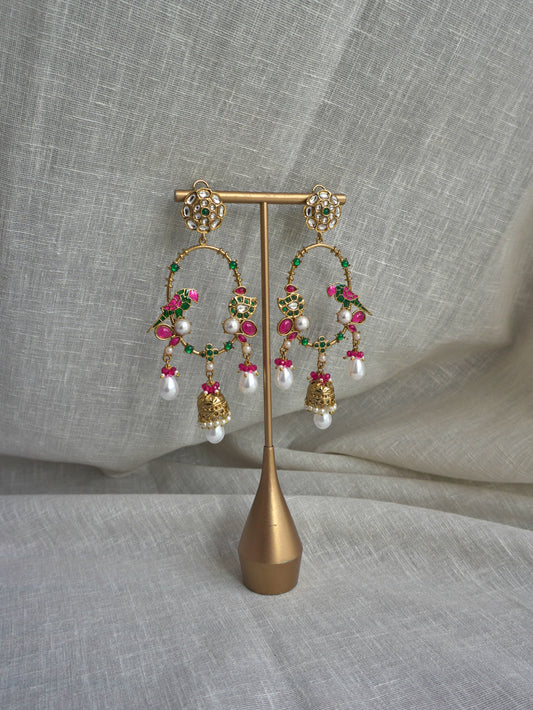 Mayura Polki Meenakari Earrings