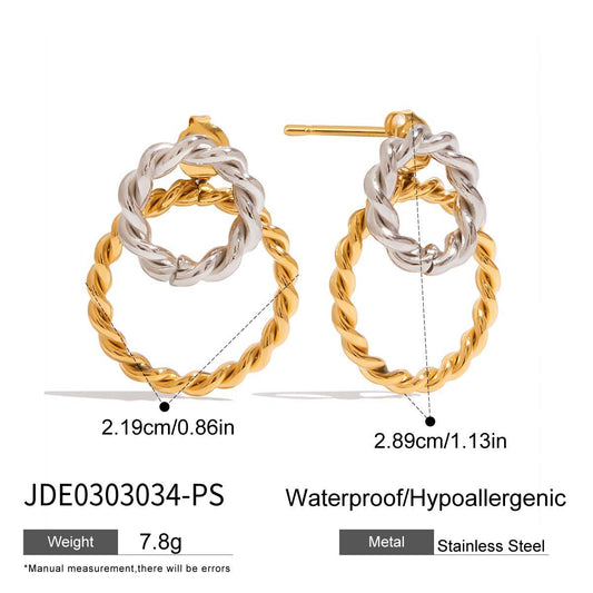 Linked Twist Drop Earrings