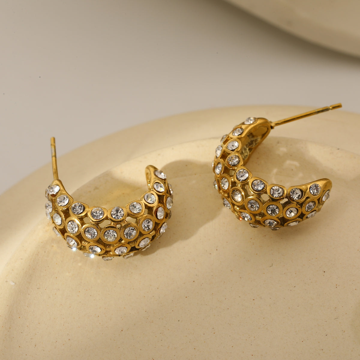 Zircon C-Hoop Earrings