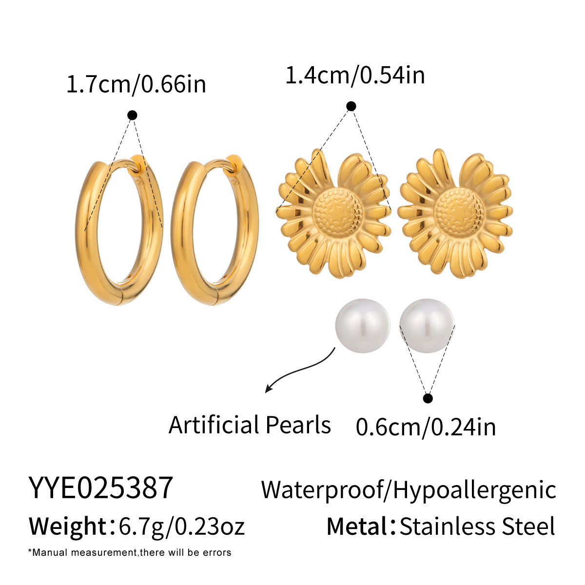 Mini Everyday Earrings Set (3-Pair Combo)