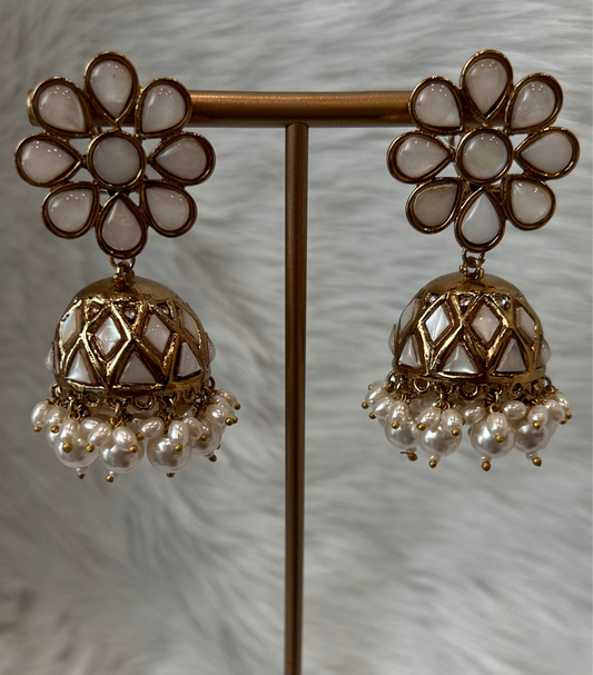 Aanya Mother of Pearl Jhumkas