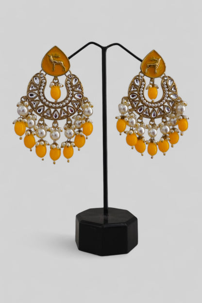 Heer Yellow Pearl Earrings