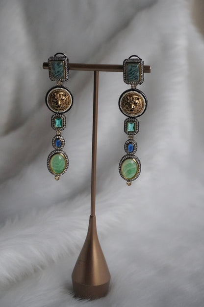 Green Bagh Dangle Earrings